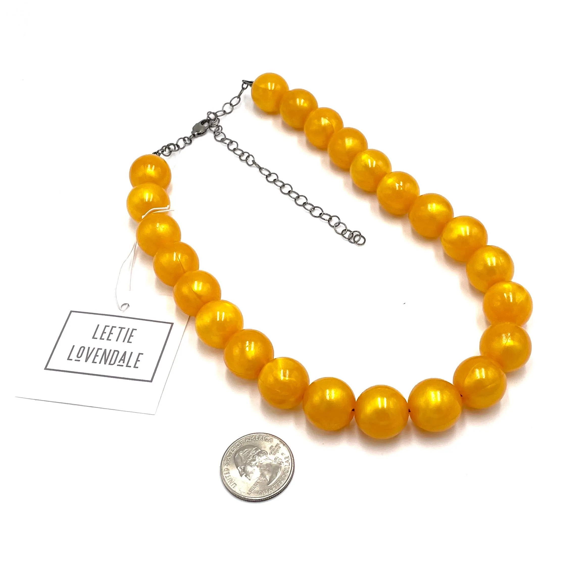 Golden Yellow Aura Glow Marco Necklace