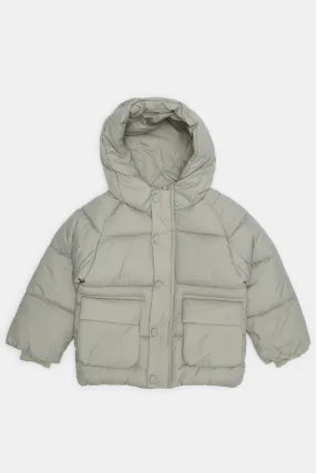 Infant Boys Green Hooded Jacket