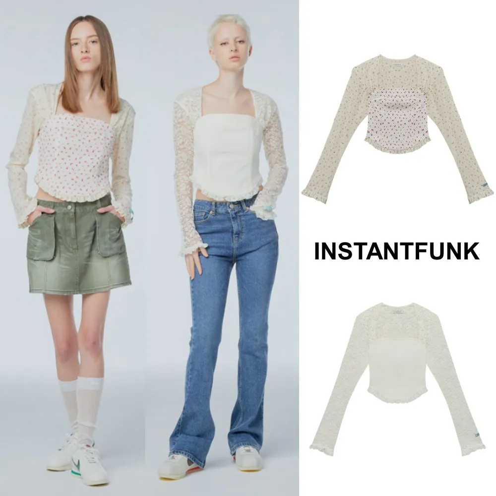 INSTANTFUNK  |Casual Style Street Style Long Sleeves Cotton Party Style