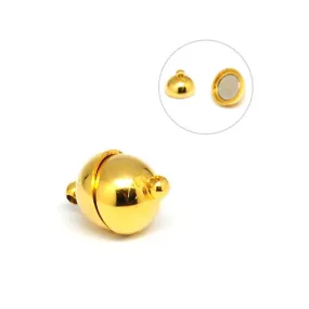 Magnetic Clasps, 304 Stainless Steel, Round, Ion Plated, Golden, 15x10mm