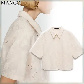 MANGO  |Casual Style Office Style Elegant Style Shirts & Blouses