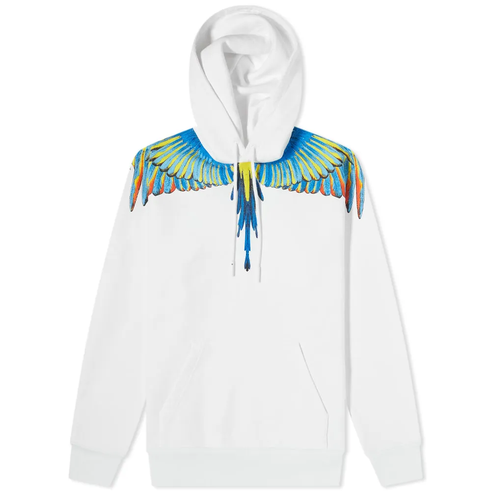 Marcelo Burlon Birds Wings Regular HoodieWhite & Blue