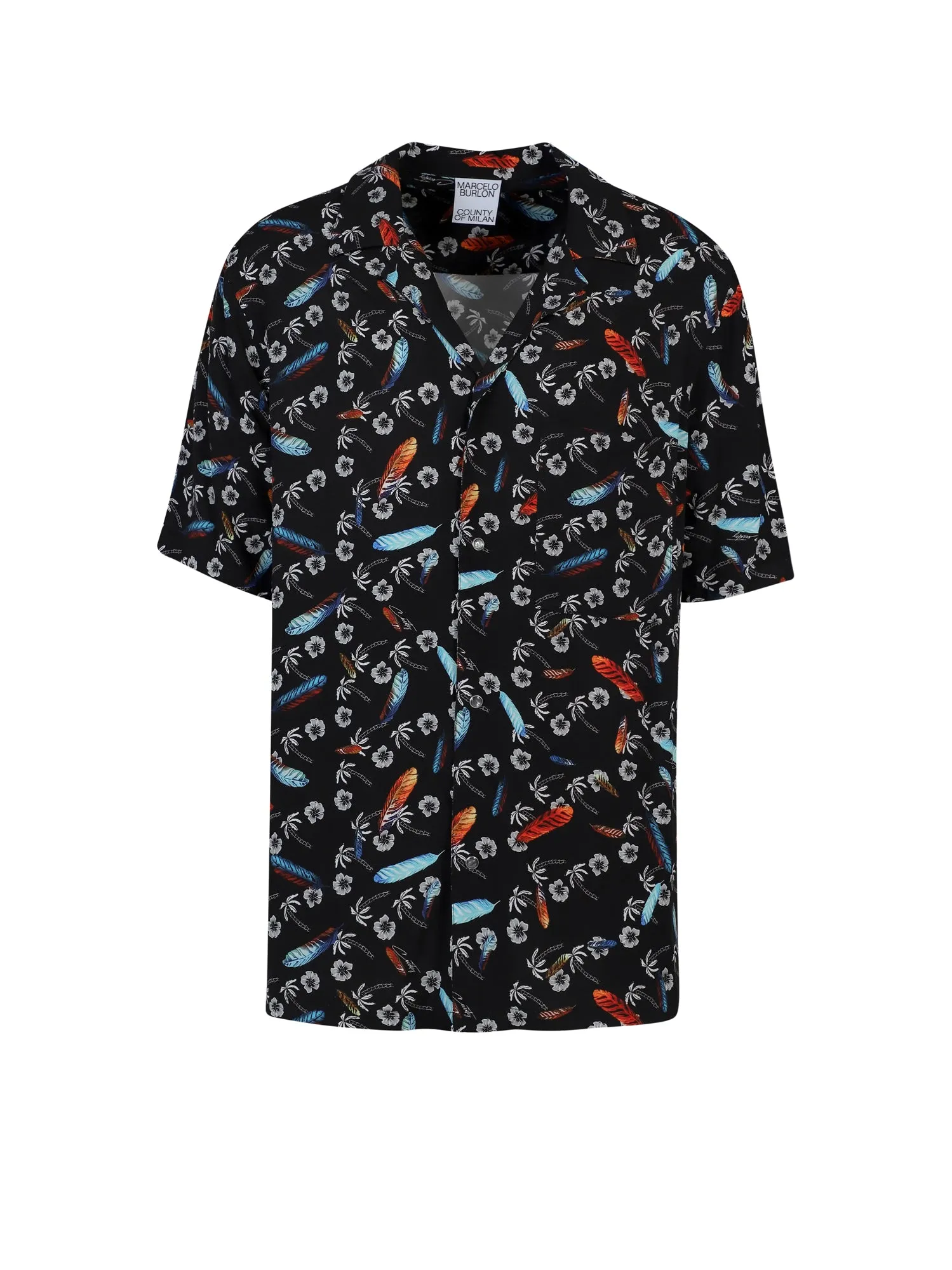 Marcelo Burlon County Of Milan Floral Printed Short Sleeved Shirt