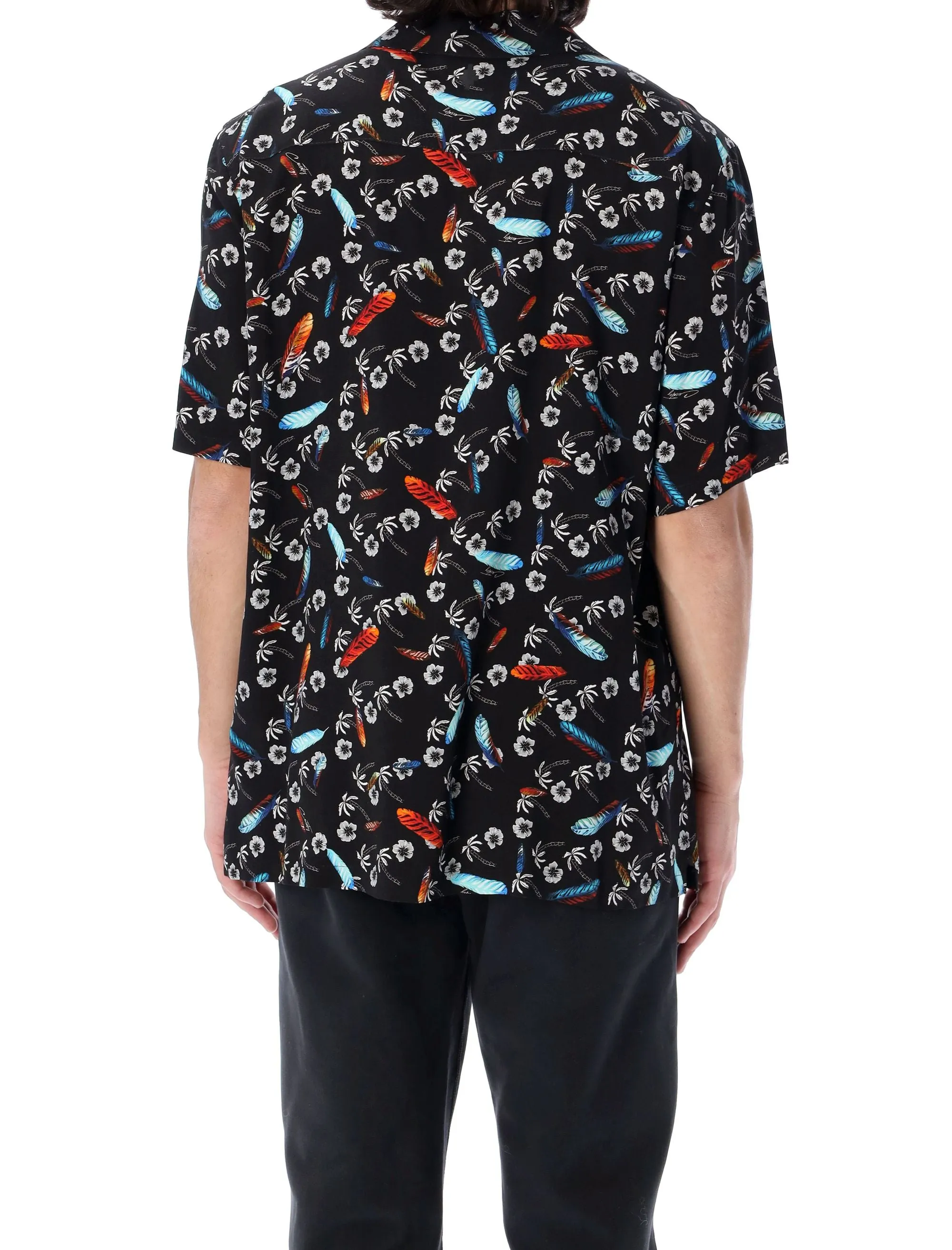 Marcelo Burlon County Of Milan Floral Printed Short Sleeved Shirt