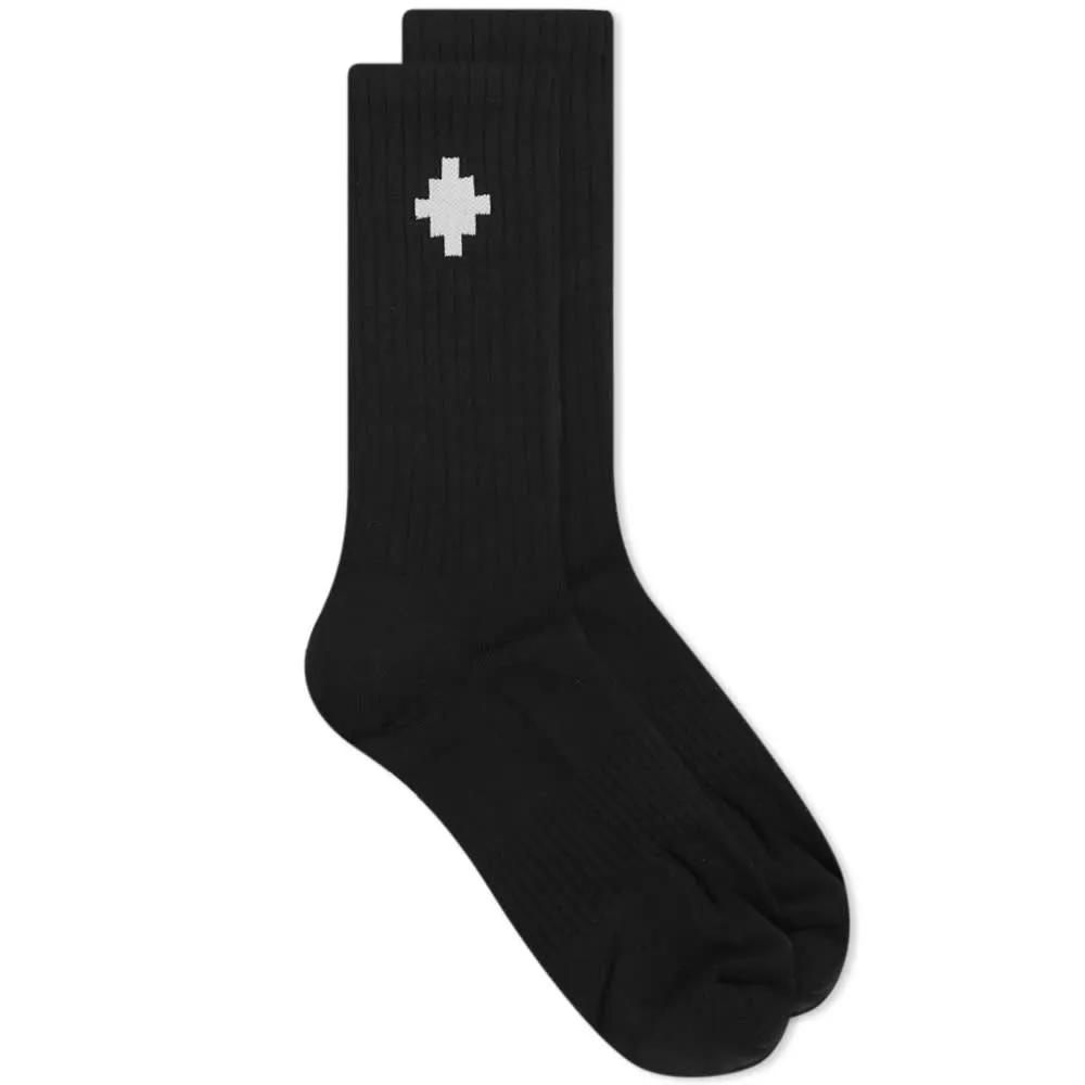 Marcelo Burlon Cross Sideway Midhigh SockBlack & White