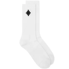 Marcelo Burlon Cross Sideway Midhigh SockWhite & Black