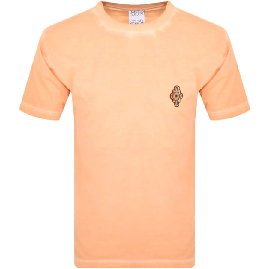 Marcelo Burlon Sunset Cross T Shirt Orange