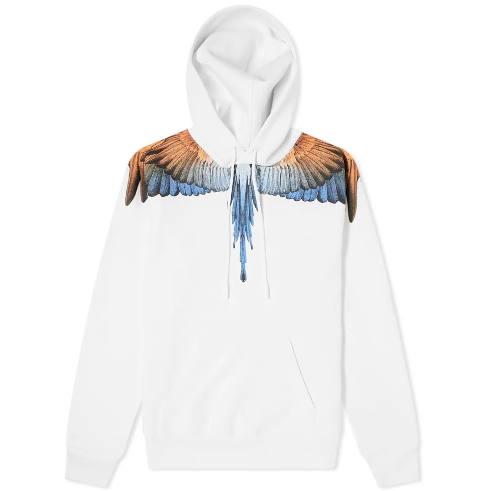 Marcelo Burlon Wings Regular Popover HoodieWhite & Orange