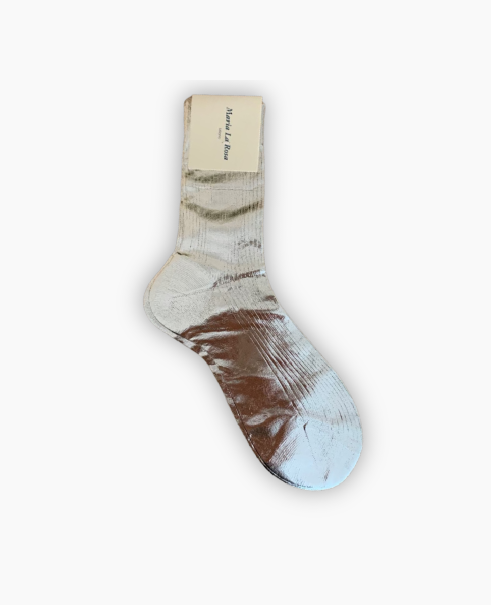 Maria La Rosa Silver Silk Socks