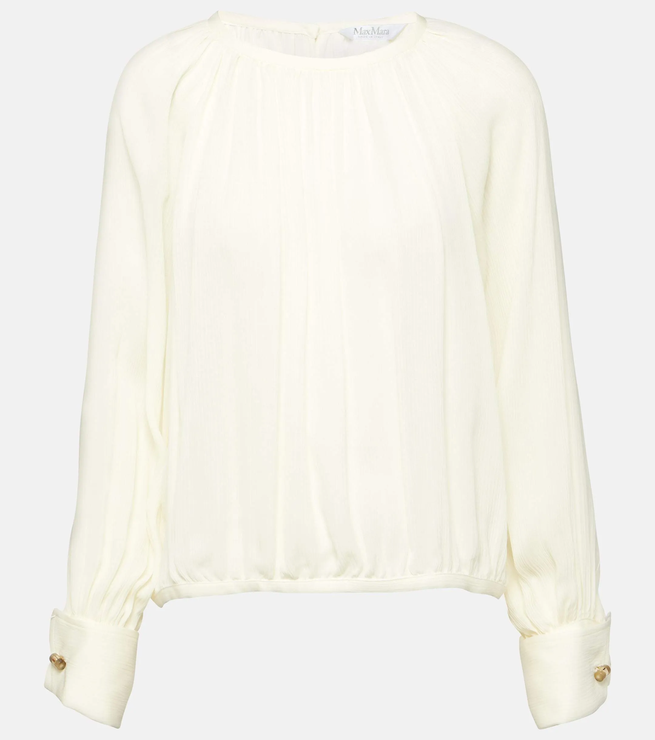 MaxMara  |Casual Style Silk Street Style Long Sleeves Party Style