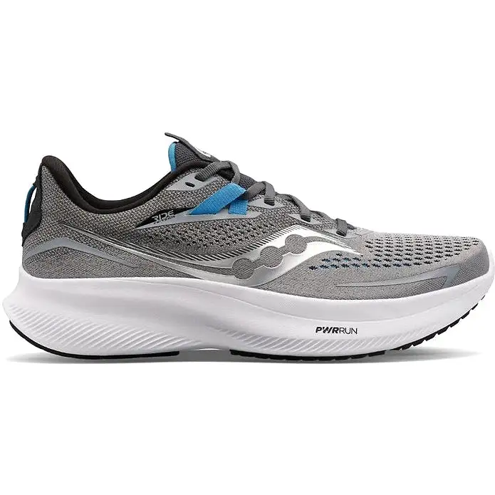 Men's Saucony Ride 15, Alloy/Topaz, 7.5 2E Wide