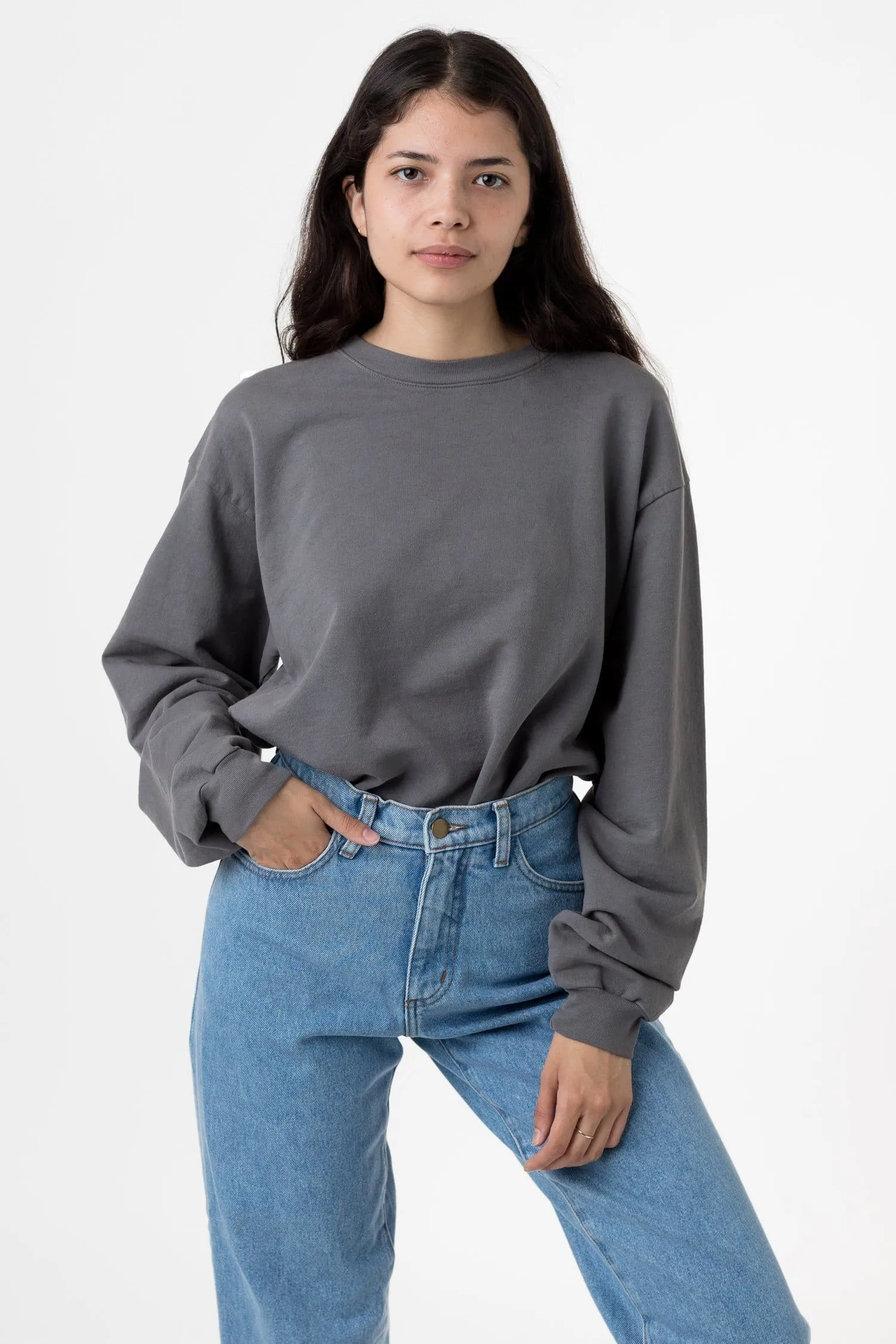 MWT07GD Unisex - Long Sleeve Garment Dye French Terry Pullover