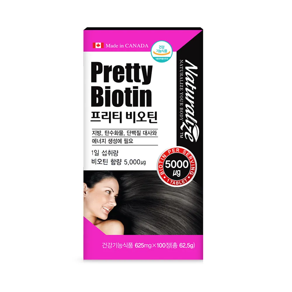 Naturalize Pretty Biotin 500mg x 100 capsules Prevents hair loss health Beauty Supplements carbohydrate fat protein metabolism e