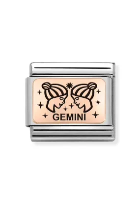 Nomination Composable Classic Link Zodiac Gemini in 9k Rose Gold