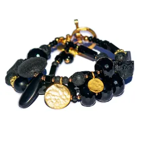 N°941 The Black & Golden Instinct Statement Bracelet