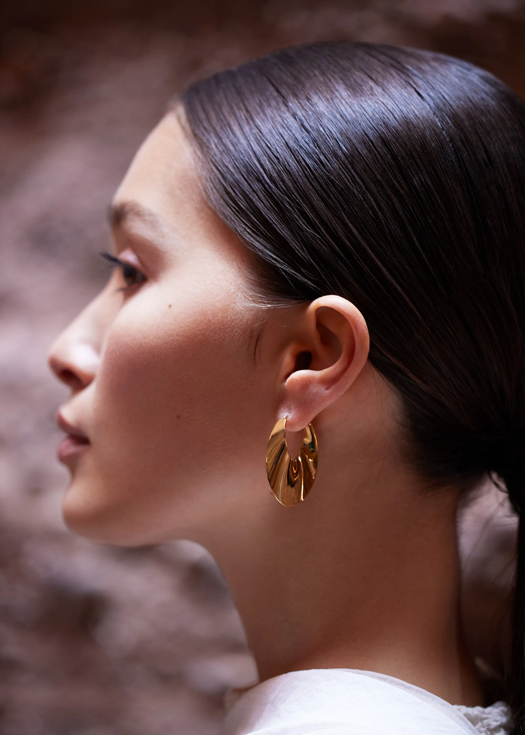 ole Slim Hoop Earrings - 24 carat gold gilded