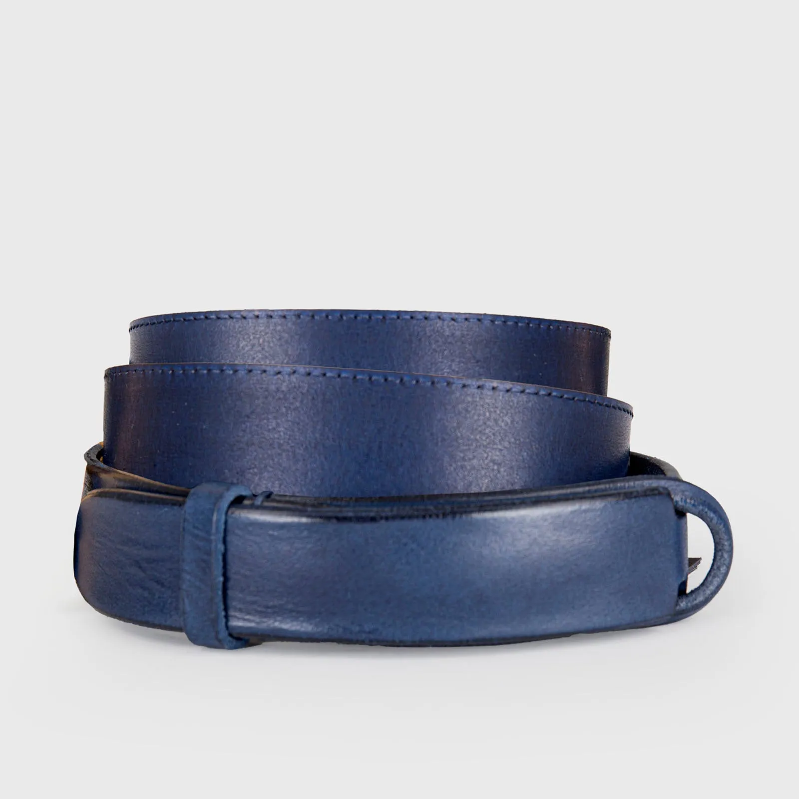 Orciani Cintura Nobuckle Dive In Cuoio Blu Uomo