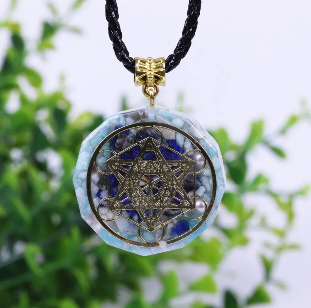 Orgonite Wealth Pendant Energy Amazonite Necklace