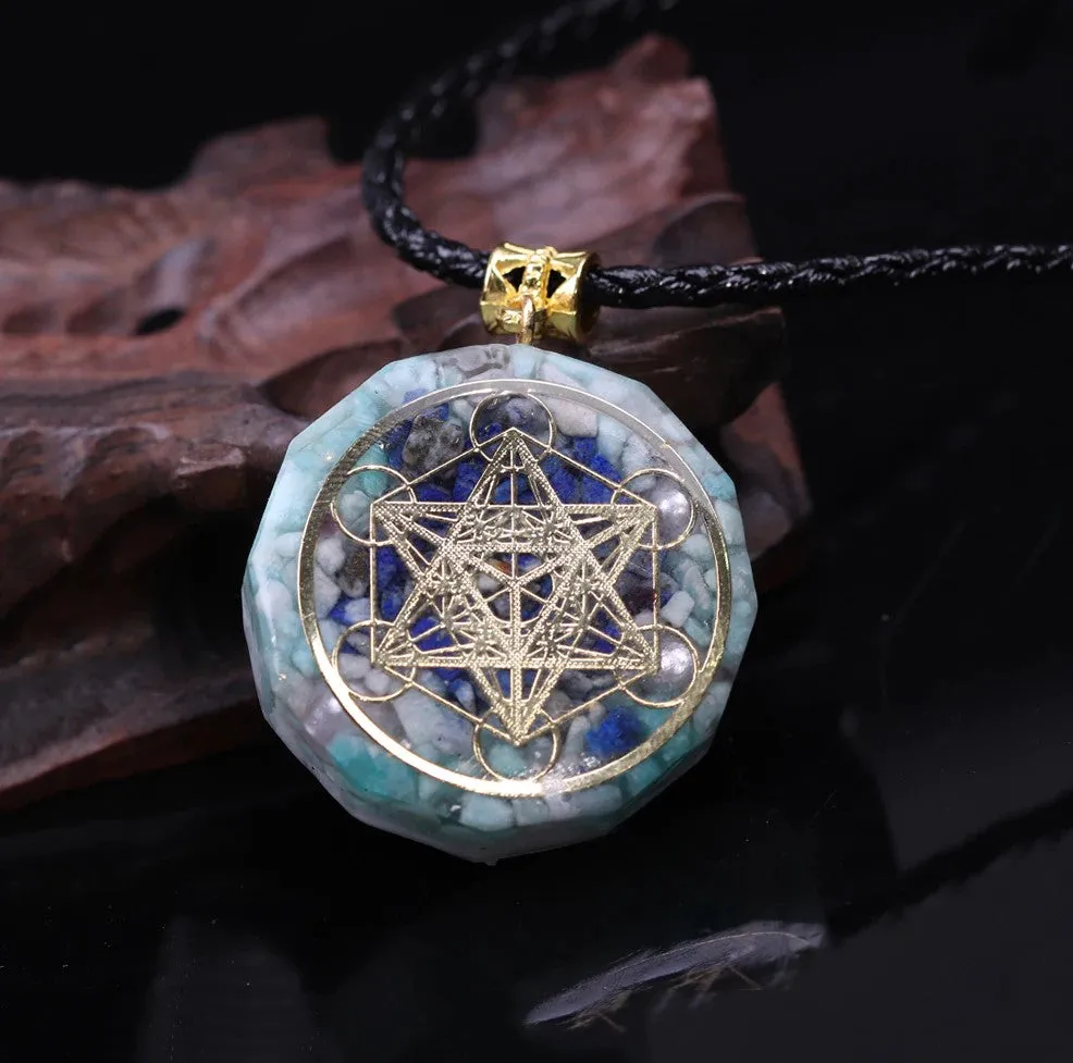 Orgonite Wealth Pendant Energy Amazonite Necklace