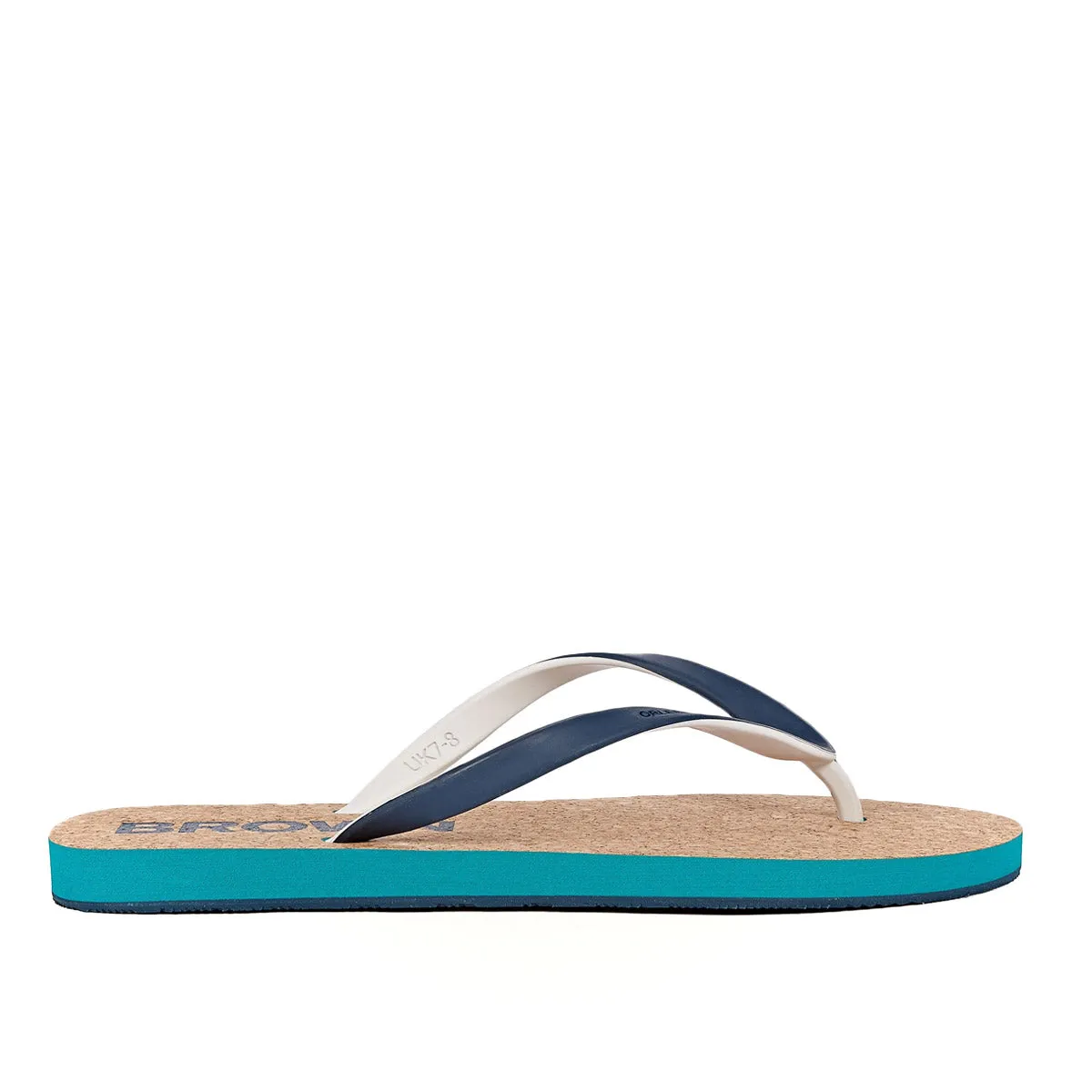 Orlebar Brown - Haston Cork Flip Flops in Blue Slate/Emerald