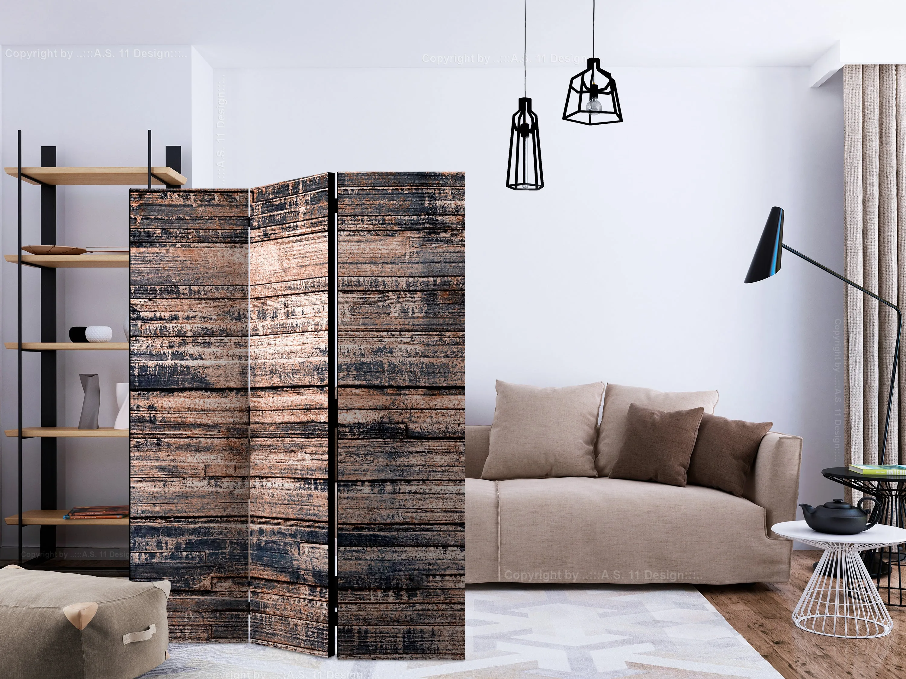 Paravento Burnt Boards [Room Dividers]