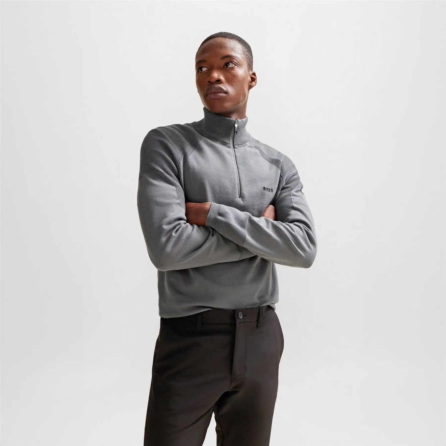 Perform-X Quarter Zip Knit Medium Grey - SS24