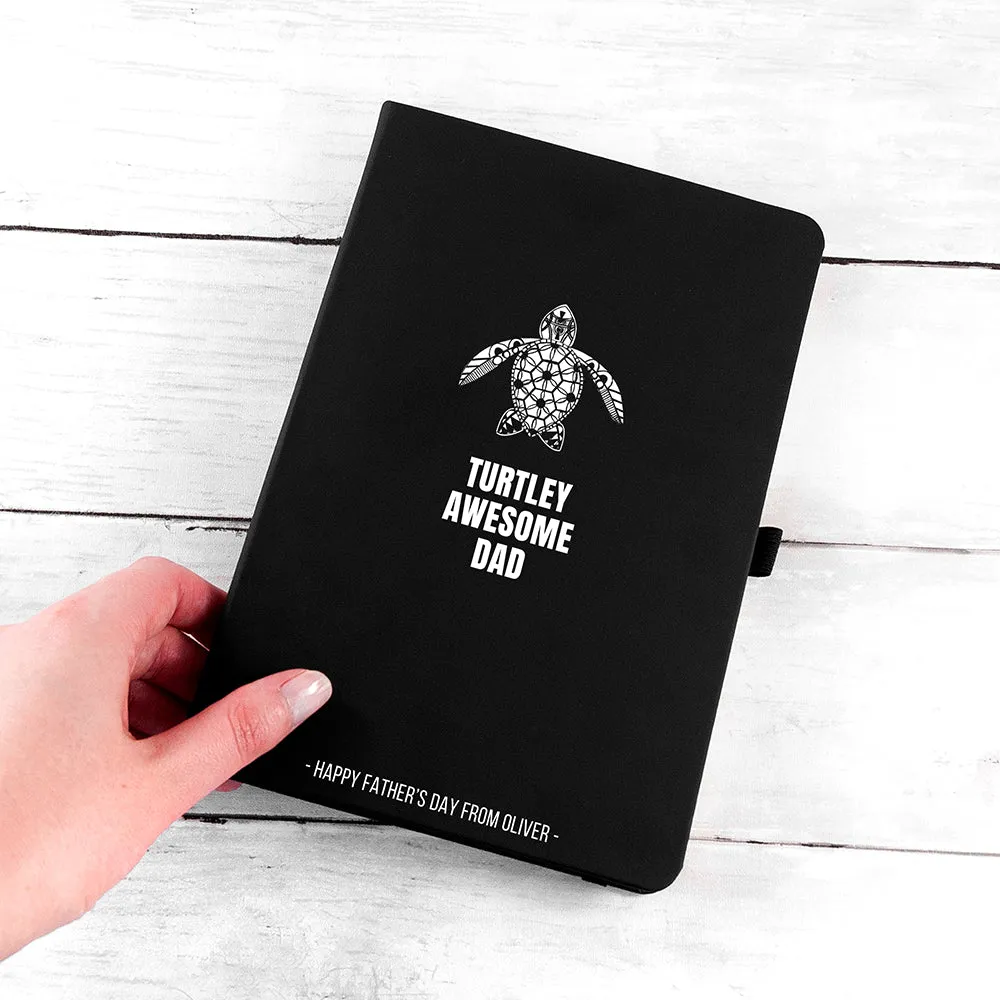 Personalised Turtley Awesome Dad  A5 Notebook