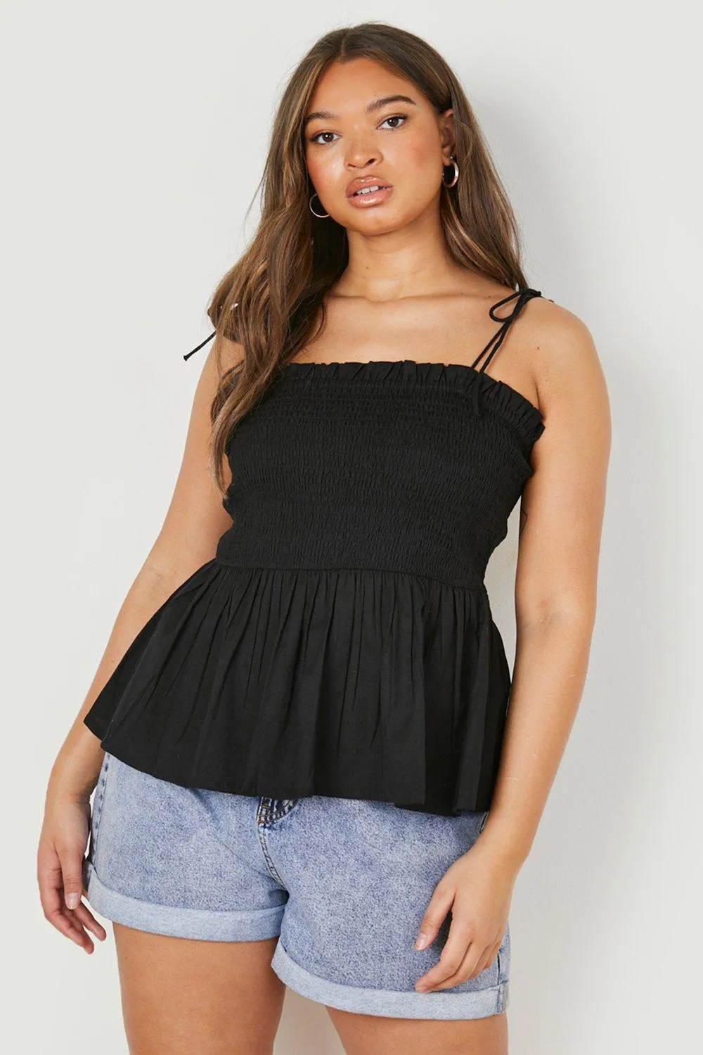 Plus Shirred Swing Camisole