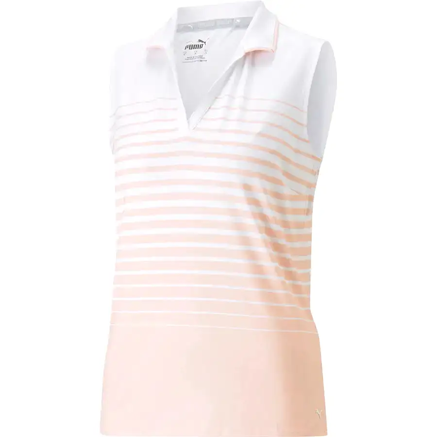 Puma Ladies MATTR Sleeveless Stripe Golf Polo