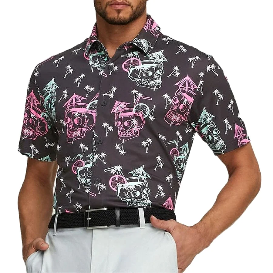 Puma MATTR Tropi-Cool Golf Shirt - Black/Pink