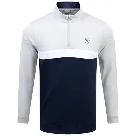 Pure Colourblock Quarter Zip Mid Layer Grey/Navy - SS24