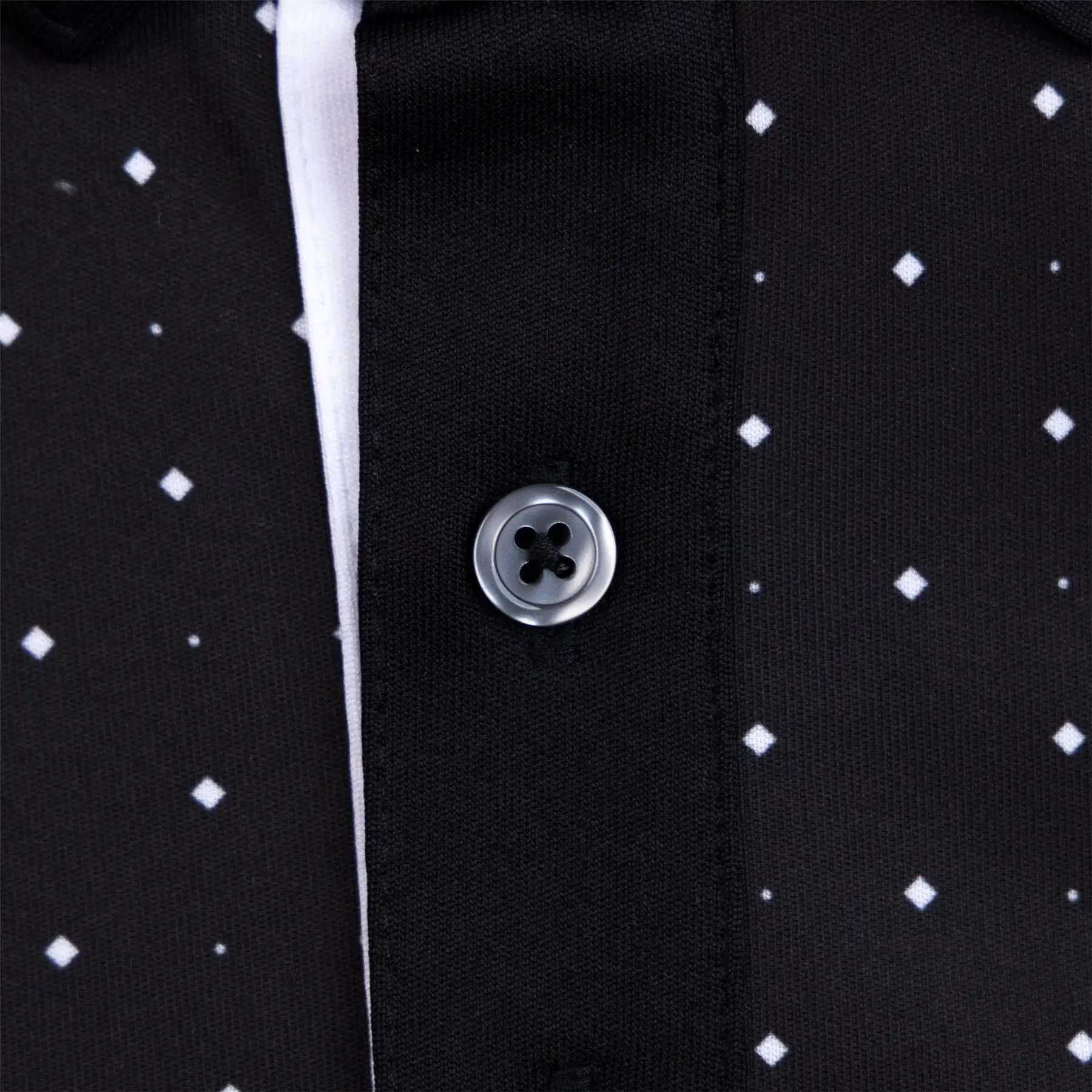 Pure Geo Polka Dot Polo Black/White - SS24