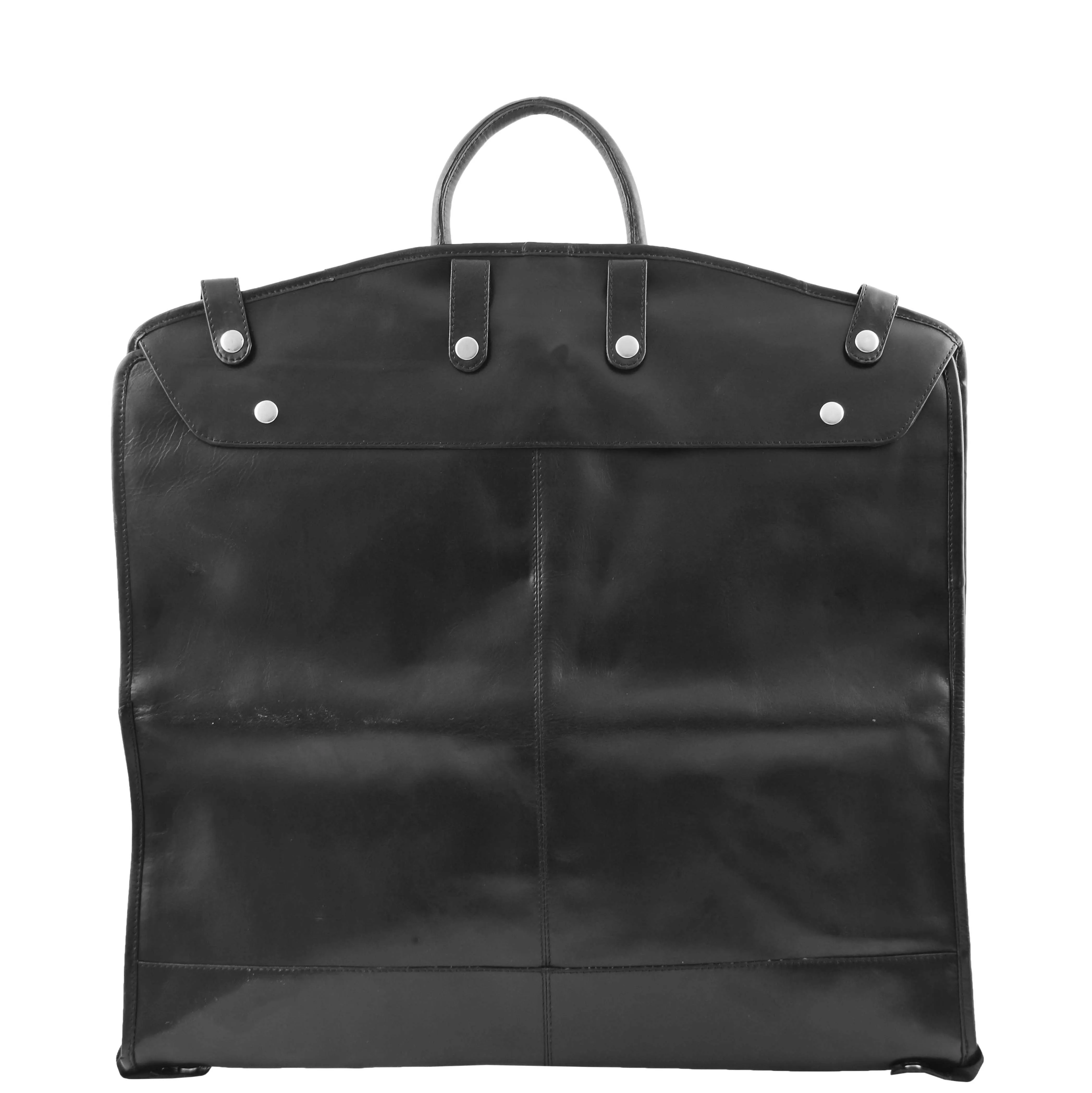 Real Leather Slimline Garment Carrier Taipei Black