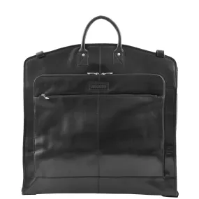 Real Leather Slimline Garment Carrier Taipei Black