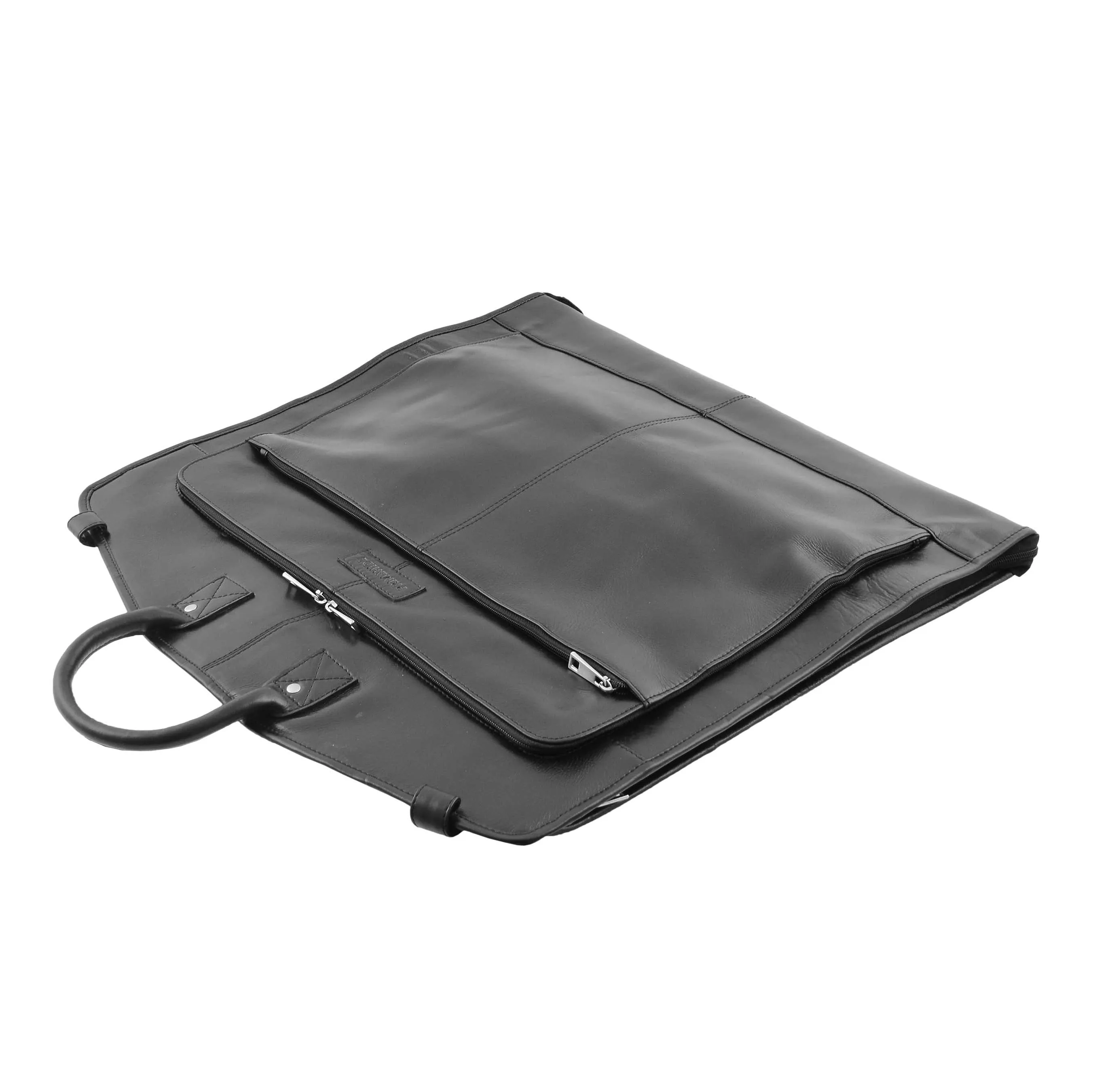 Real Leather Slimline Garment Carrier Taipei Black