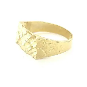 Rectangle Golden Nugget Small 10K Yellow Gold Ring