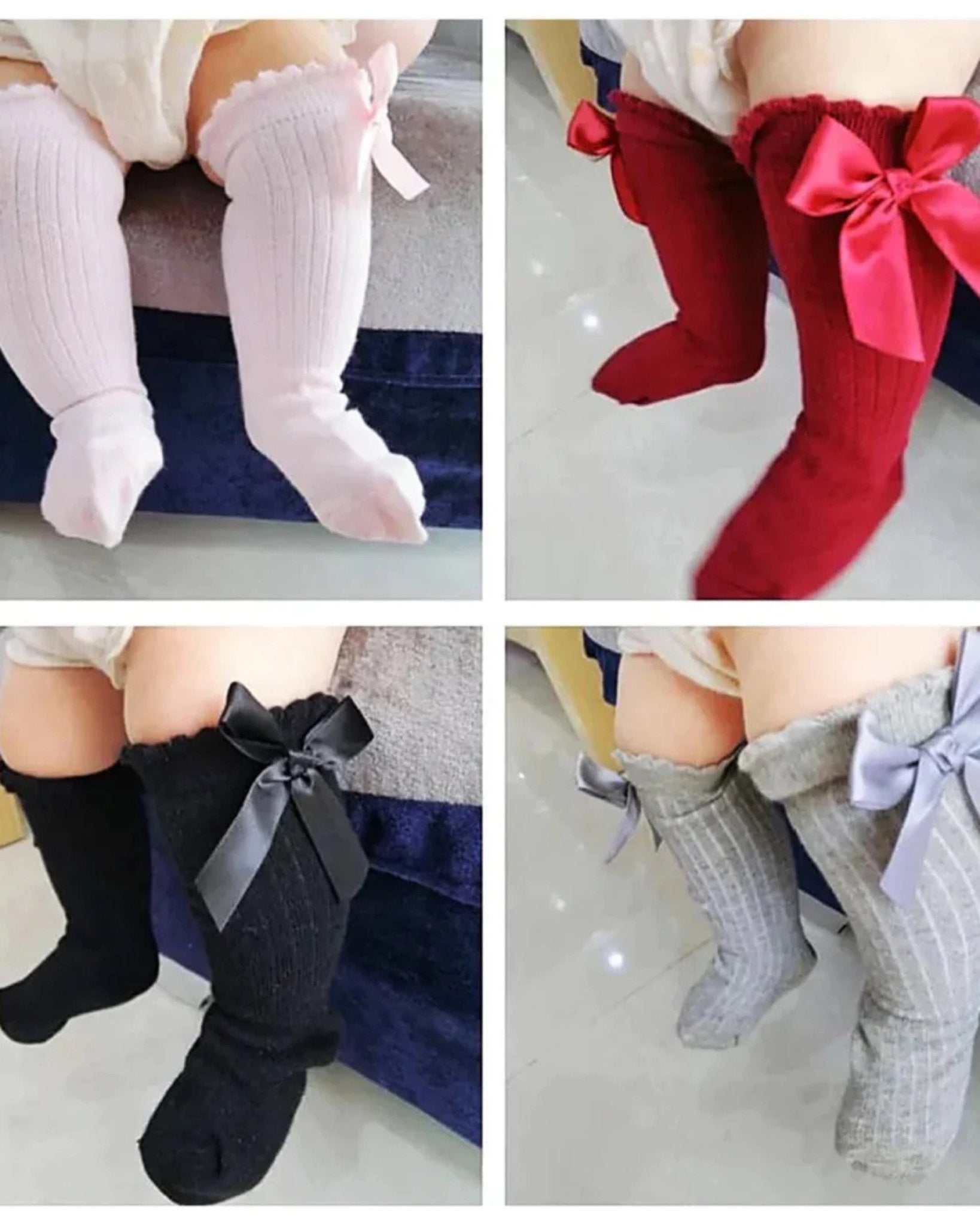 Ribbon Bow Knee Socks