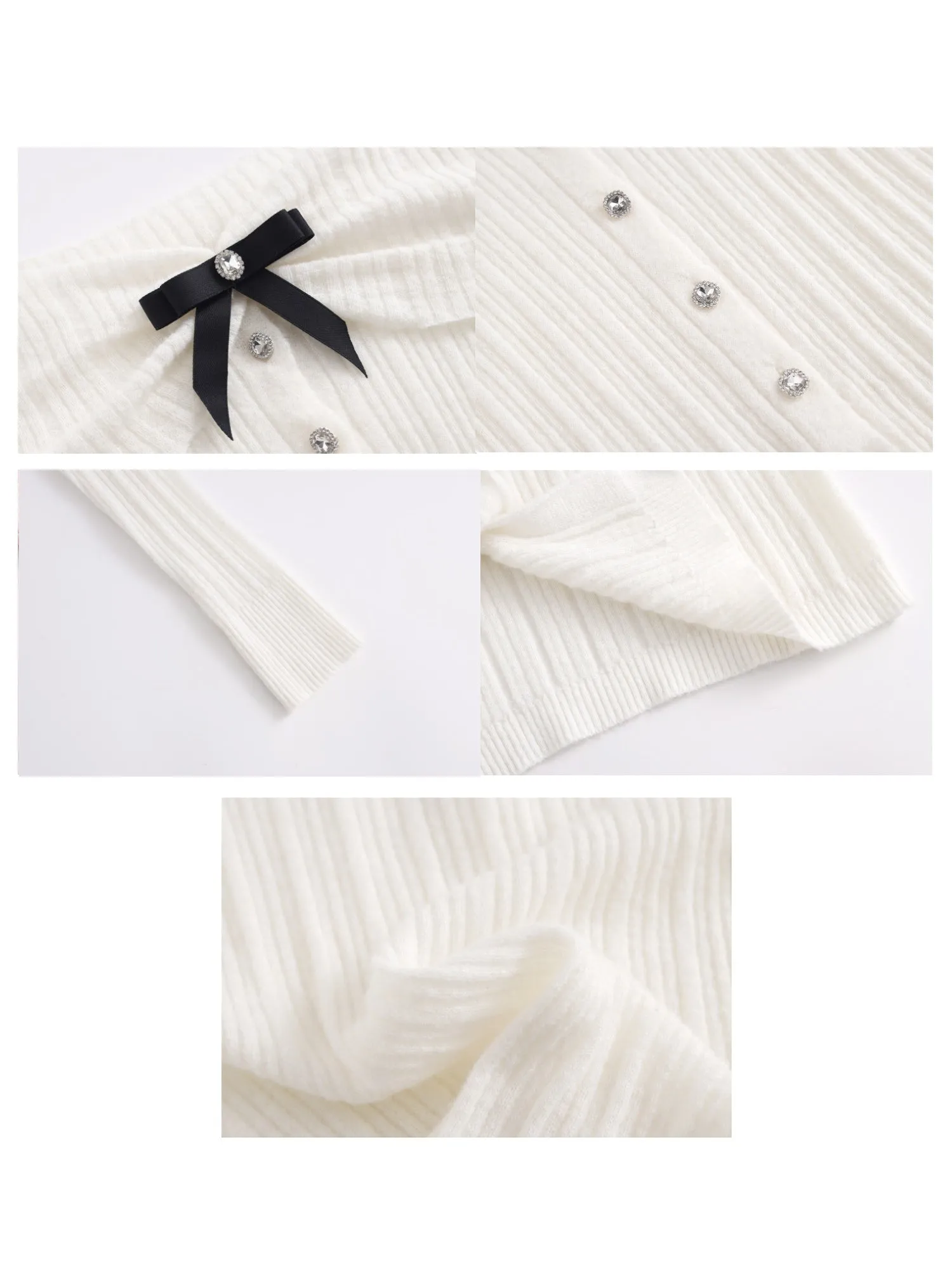 Ribbon Shoulder Slim-fitting Bottoming Knitted Top