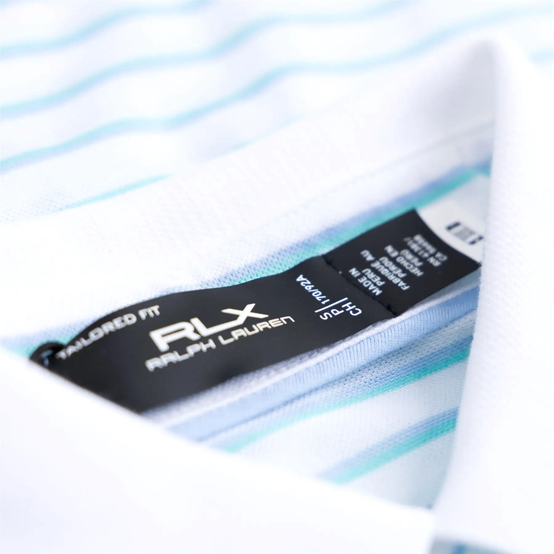 RLX Tailored Fit Tour Pique Stripe Polo White Multi - SS24