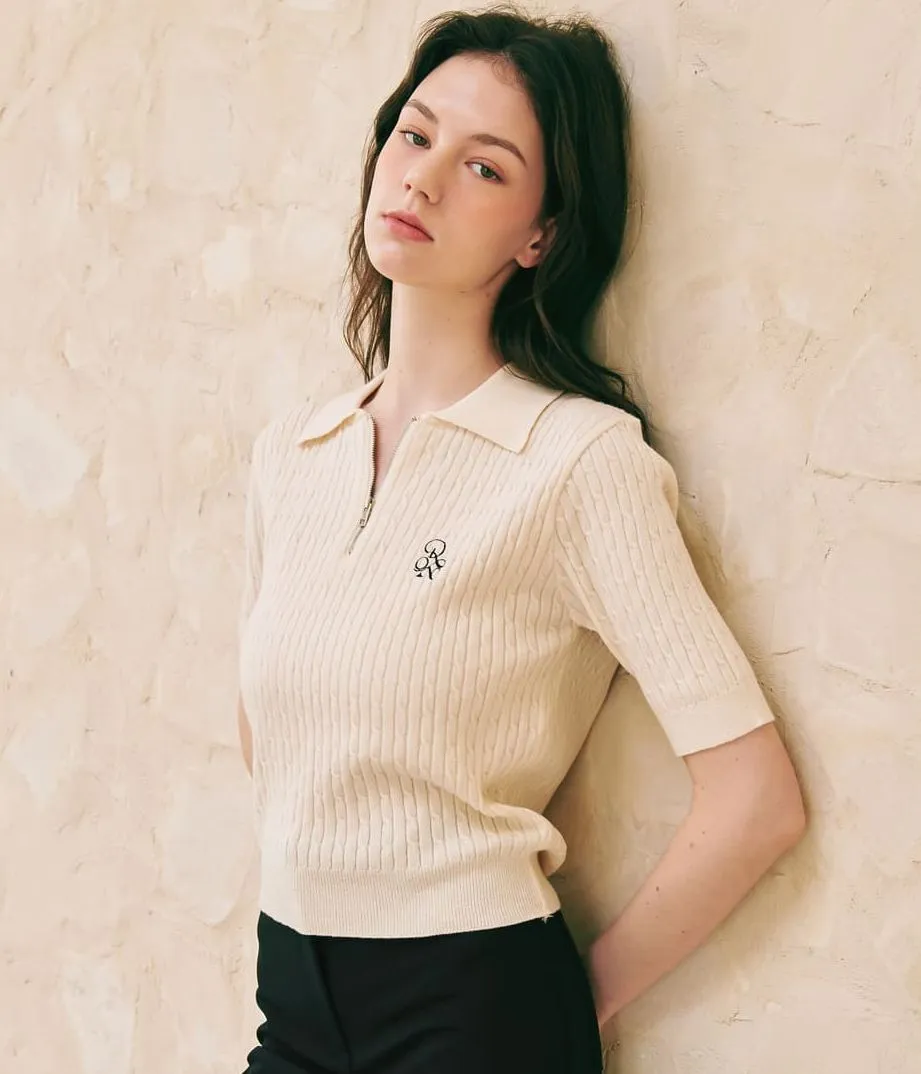 RONRON  |Casual Style Street Style Plain Short Sleeves Elegant Style