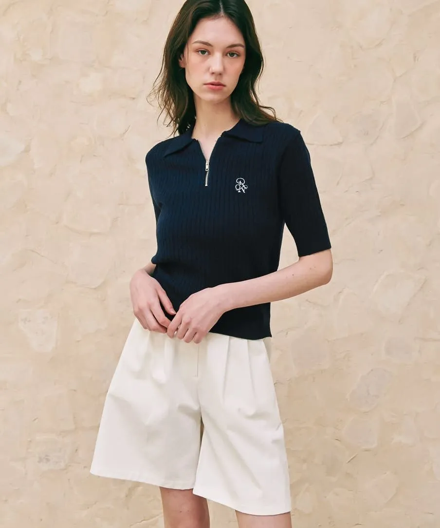 RONRON  |Casual Style Street Style Plain Short Sleeves Elegant Style