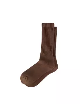 Rototo Loose Pile Crew Socks Chocolate