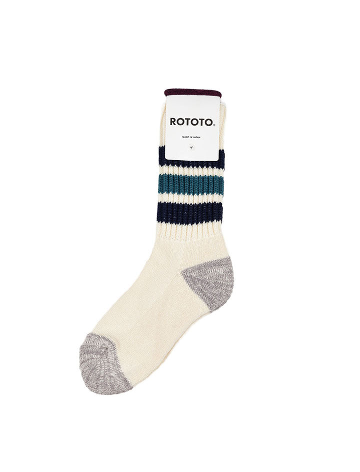 Rototo Three Stripe Navy Blue / Green