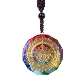 Sacred Chakra Energy Sri Yantra Amulet Necklace