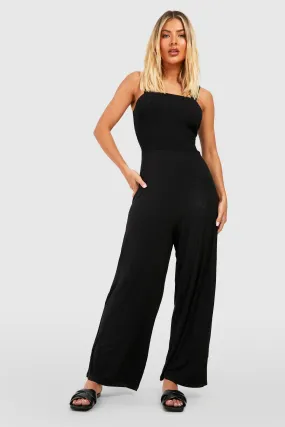 Shirred Square Neck Jumpsuit