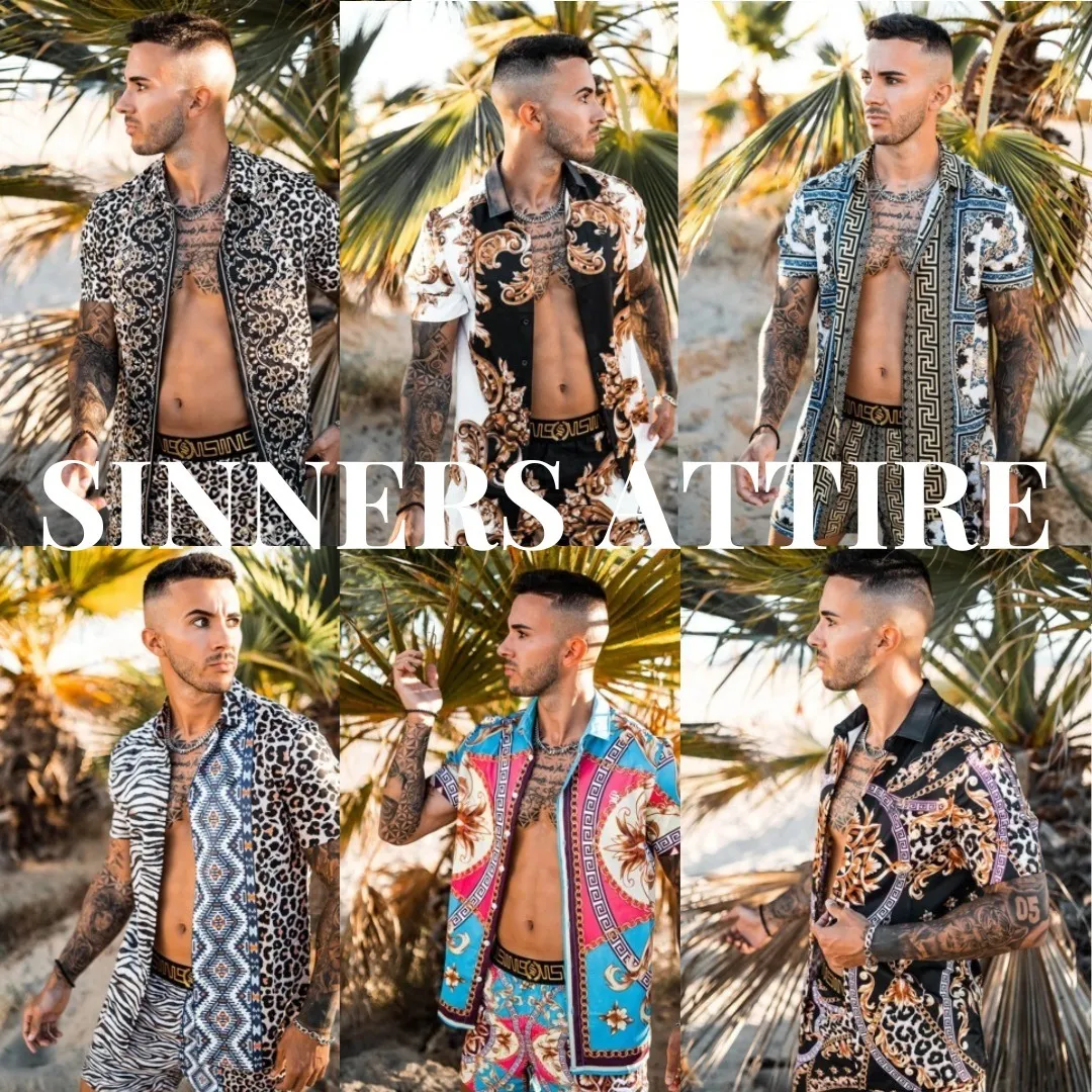 SINNERS ATTIRE  |Street Style Cotton Skater Style Shirts