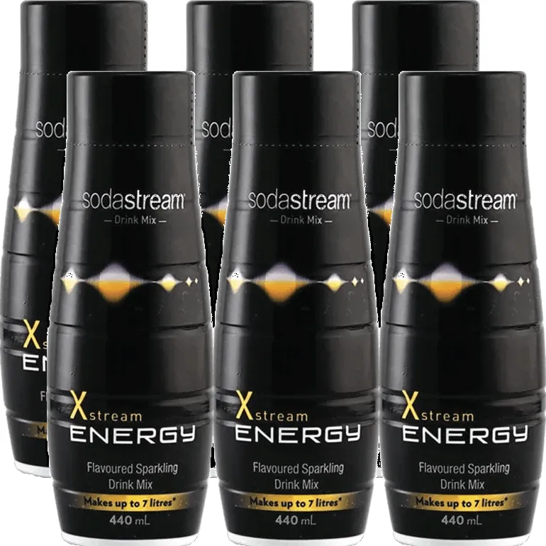 SodaStream XStream Syrup Mix Energy Drink 440mL Pack 6 BULK