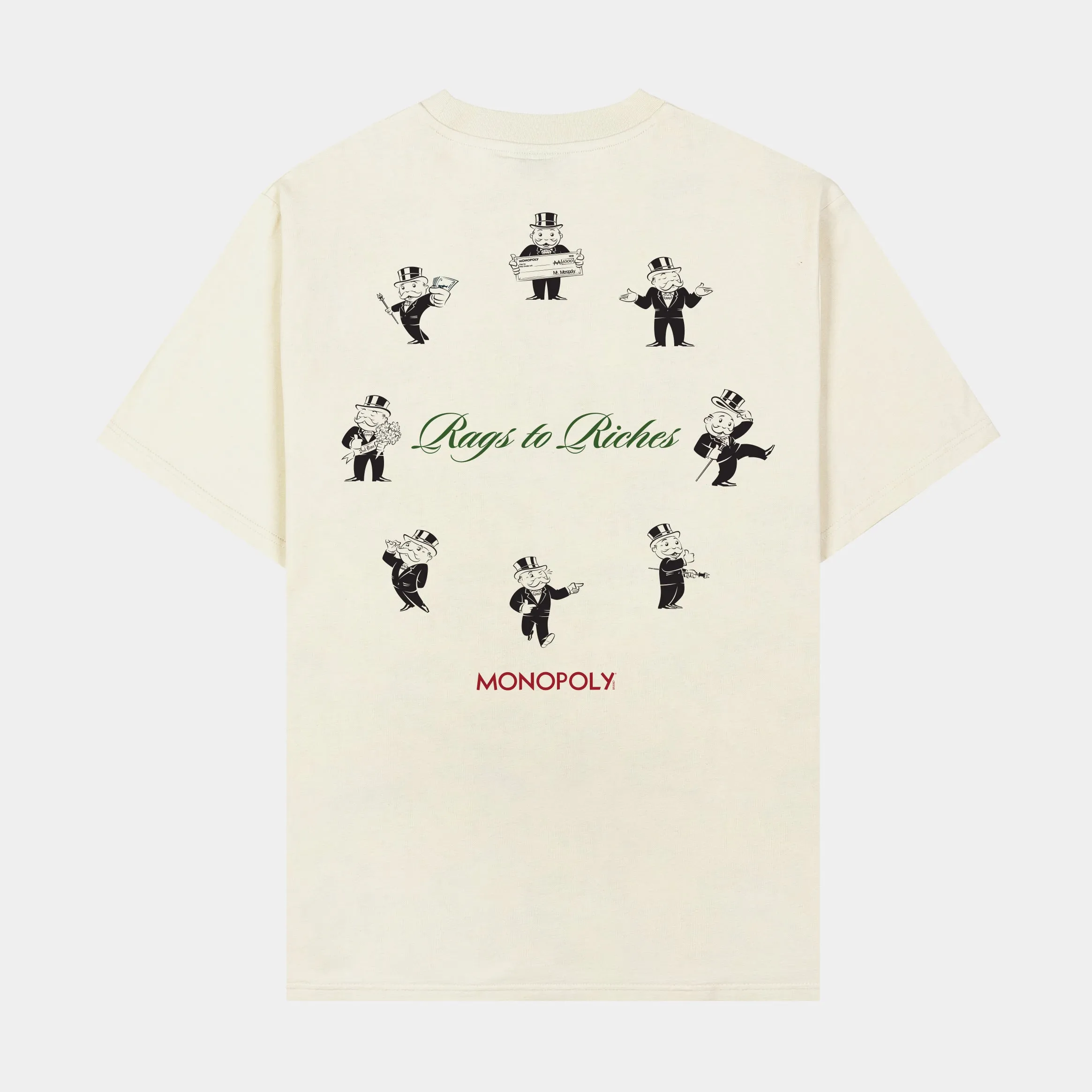 SP x Monopoly Mr.Monopoly Mens Short Sleeve Shirt (Beige/Green)