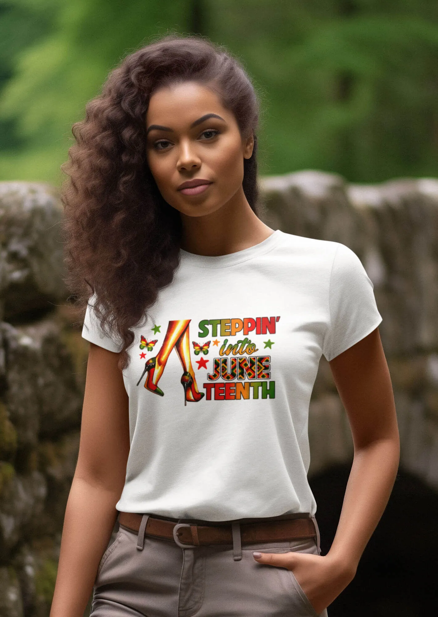 Stepping Into Juneteenth Stiletto T-Shirt