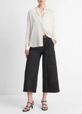 Striped Stretch-Silk Slim-Fit Blouse